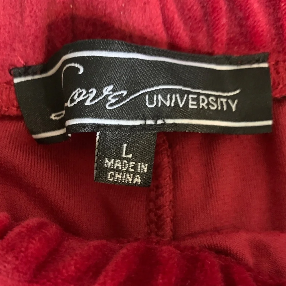 Extremely Soft Velour Ruby Red High Waist Stretch Leggings
